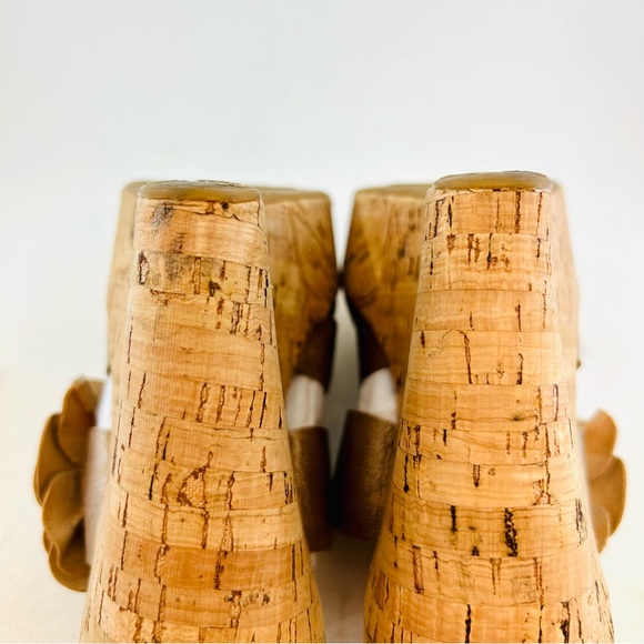 Korks Kork-Ease Metallic Rose Gold Leather Holly Platform Wedges, size 9 40.5 - Picture 13 of 13